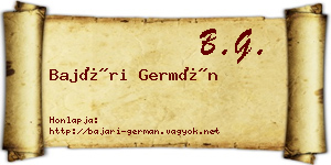 Bajári Germán névjegykártya